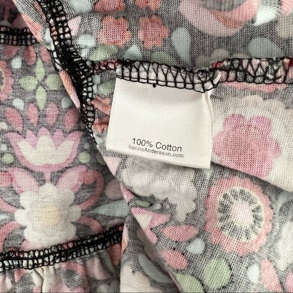 Hanna Andersson tiered skirt black pink red mixed bold floral print - Picture 4 of 6